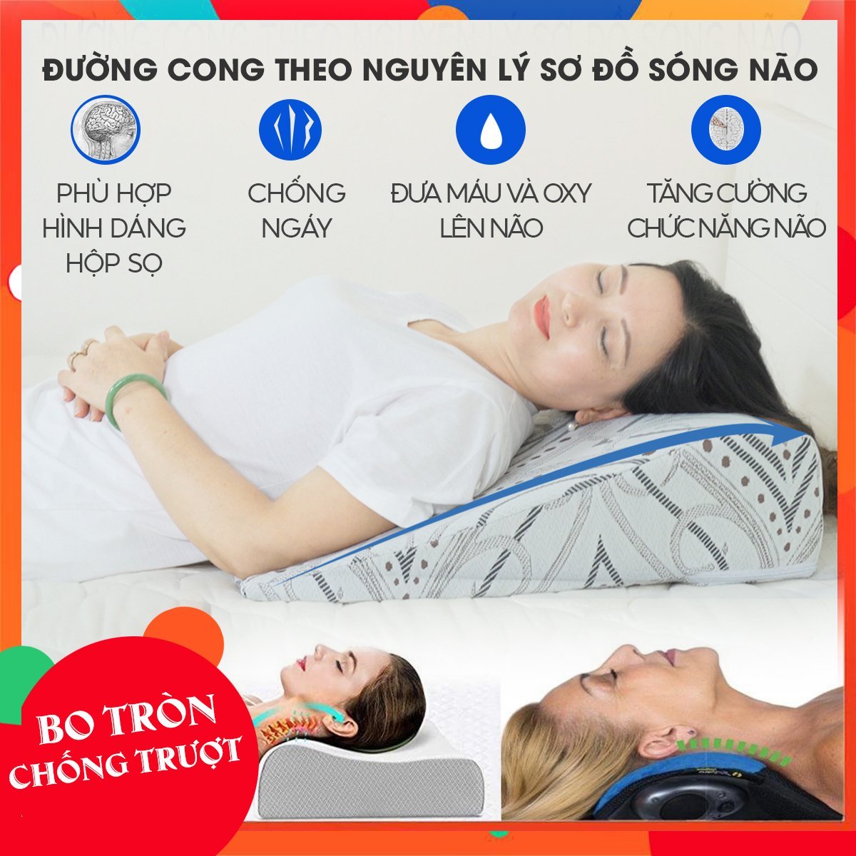 GỐI TRÀO NGƯỢC DẠ DÀY NGƯỜI LỚN YOROKOBI, KÍCH THƯỚC CAO 60*60*16CM (Bo tròn), THÍCH HỢP VỚI NGƯỜI BỊ TRÀO NGƯỢC ACID, Ợ CHUA, THOÁI HÓA CỘT SỐNG CỔ, HÀNG THƯƠNG HIỆU