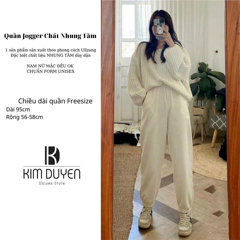 Quần Jogger Chất Nhung Tăm Quần Jogger Bo Chun Hàng Cao Cấp Loại 1 Dày Dặn Chuẩn Form Unisex Nam Nữ