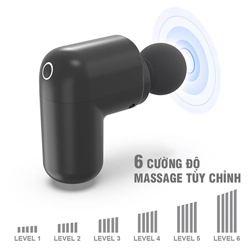 Súng Massage Cầm Tay Mini Nikio NK-173 - 6 Đầu Chuyên Dụng + 1 Đầu Nhiệt Nóng - Mát Xa Hỗ Trợ Giảm Đau Nhức Và Giãn Cơ Toàn Thân - Phù Hợp Mọi Đối Tượng, Siêu Nhỏ Gọn