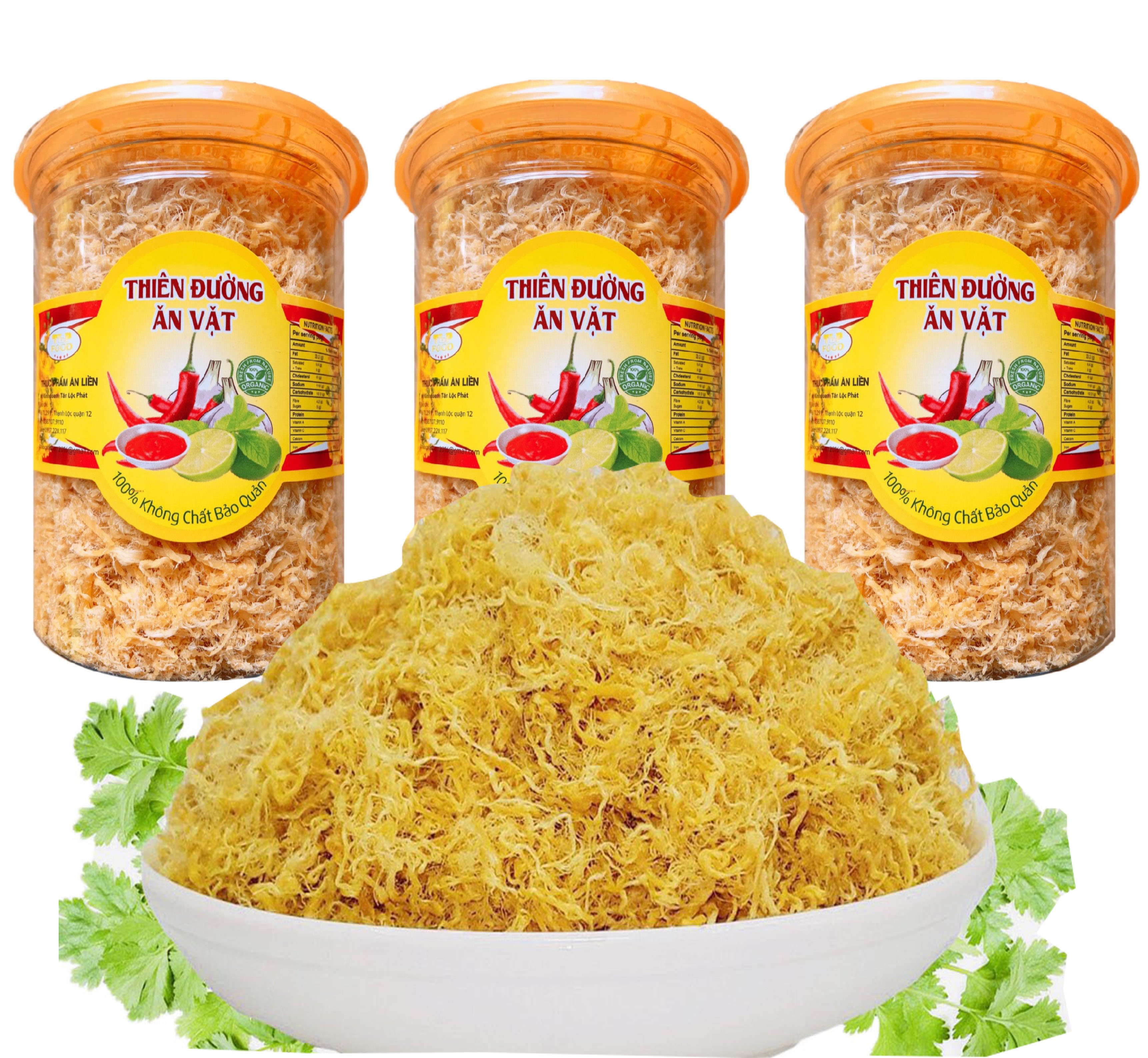 (COMBO 3 HỘP) GÀ CHÀ BÔNG THƠM NGON LOẠI 1 TÂN LỘC PHÁT - MỖI HŨ 150G