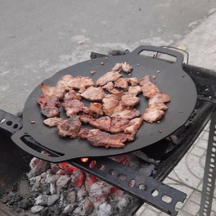 Chảo  Nướng BBQ Không Cần Dầu Hàn Quốc Đường Kính 34 cm chất liệu hợp kim nhôm phủ đá maifan chống dính Cao Cấp