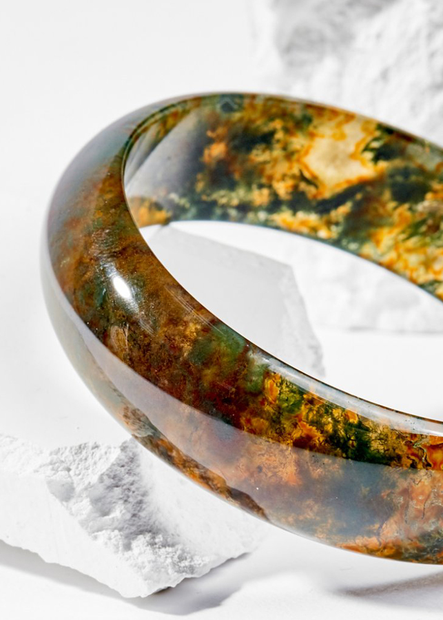 Vòng Tay Phong Thủy Đá Băng Ngọc Thủy Tảo Huyết Liền Khối Nhiều Mệnh Ngọc Quý Gemstones
