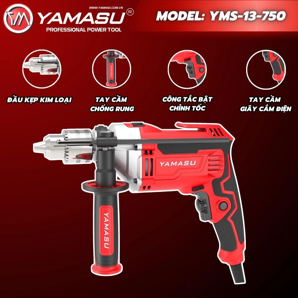 MÁY KHOAN BẮT VÍT BÚA ĐỘNG LỰC   750W 13MM  YMS 13-750  YAMASU - HÀNG CHÍNH HÃNG