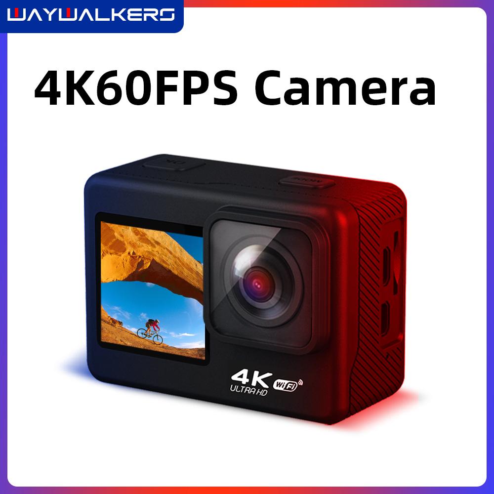 Waywalkers 4K 60fps Action Camera chống lắc WiFi với màn hình điều khiển từ xa Sport Sport Sport Drive Recorder Eis