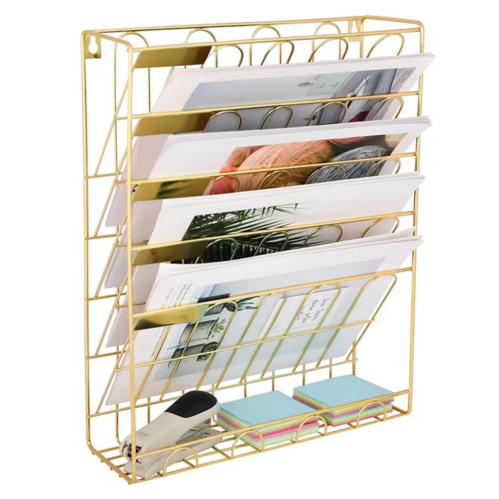 Mail organizer pen holder paper book organizer Gold