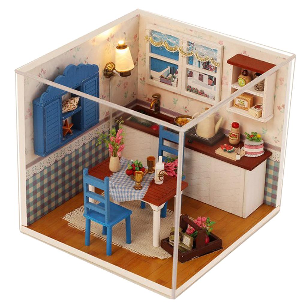 1:24 Nhà Búp Bê Mini DIY Phong Cách Châu Âu Hoàng Tử Nhà Búp Bê Bộ Dụng Cụ Thủ Công