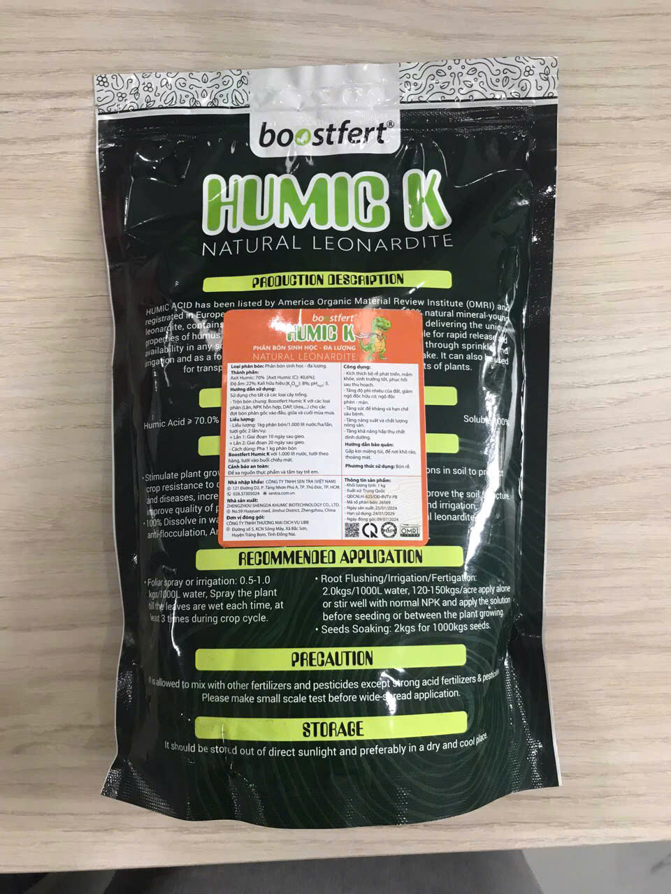 Humic K Humic Khủng Long nhập khẩu (Túi 1kg)