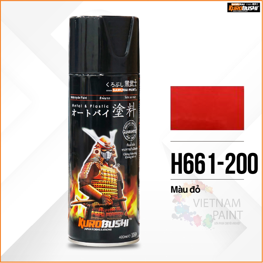 Sơn xịt Samurai Kurobushi - MÀU ĐỎ H661-200 (400ml)