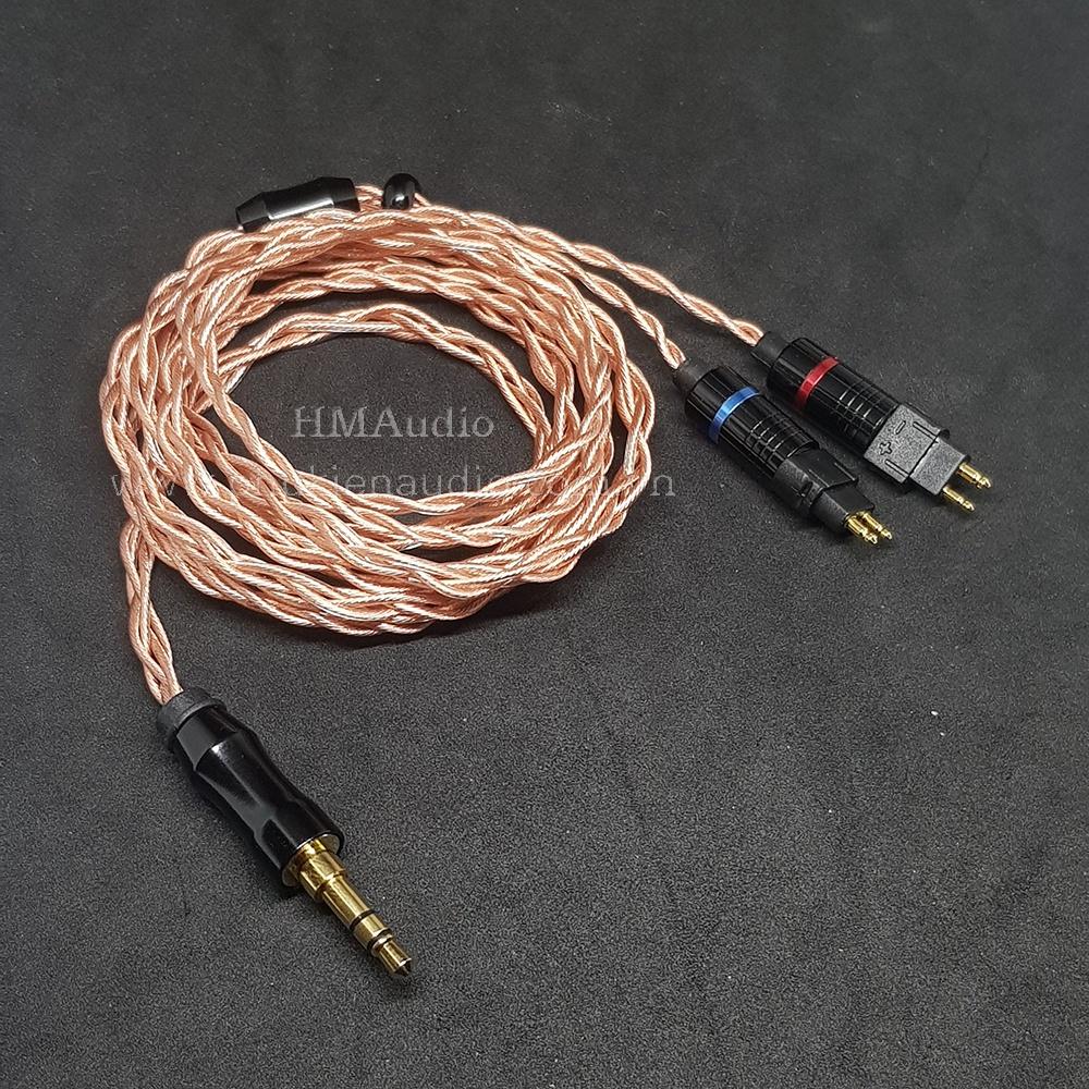 Dây tai nghe đồng OFC 1.2mm tết 4 - Connector HD650 HD600 HD660s HD25 HD580
