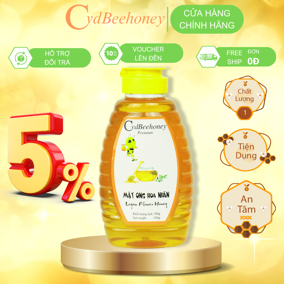 Mật ong hoa nhãn 500g Cvdbeehoney