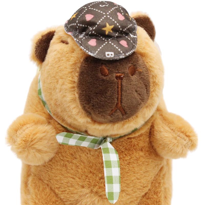 Móc Khóa Thú Bông Capybara Đội Nón 10 cm - ZooZoo 1085 (Màu Khăn Choàng Giao Ngẫu Nhiên)