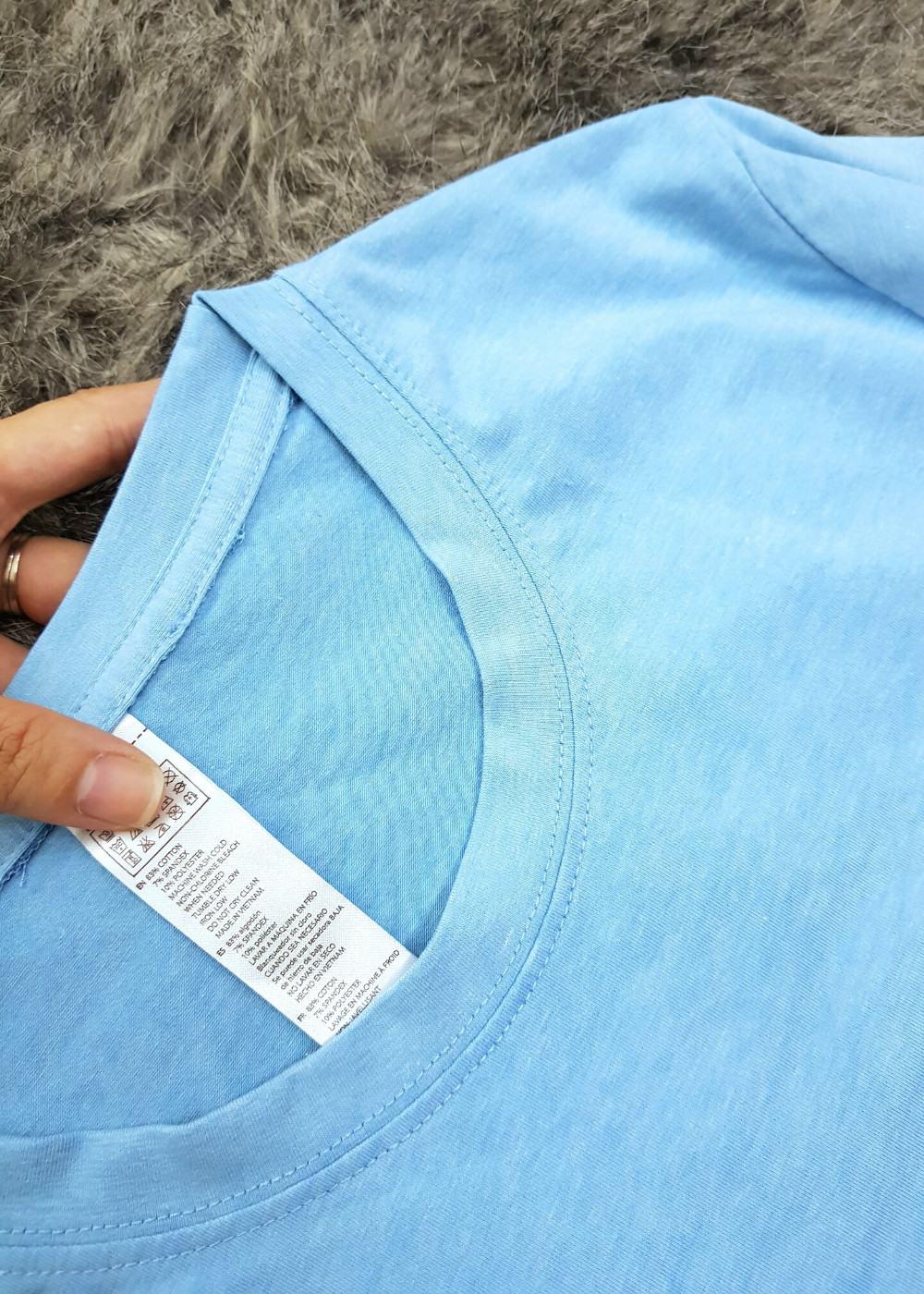 Áo thun nam nữ 80% Cotton Blue15