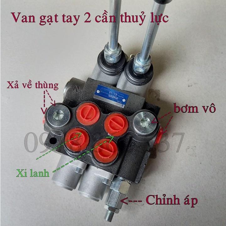 Van gạt tay thuỷ lực 2 cần ren 21mm