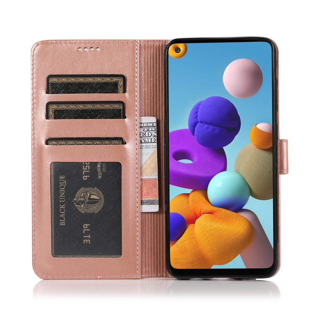 Ốp lưng điện thoại dạng ví da lật có ngăn đựng thẻ mềm cho Samsung Galaxy Note10 Lite A21S A71 A51 A41 A31 A21 A11