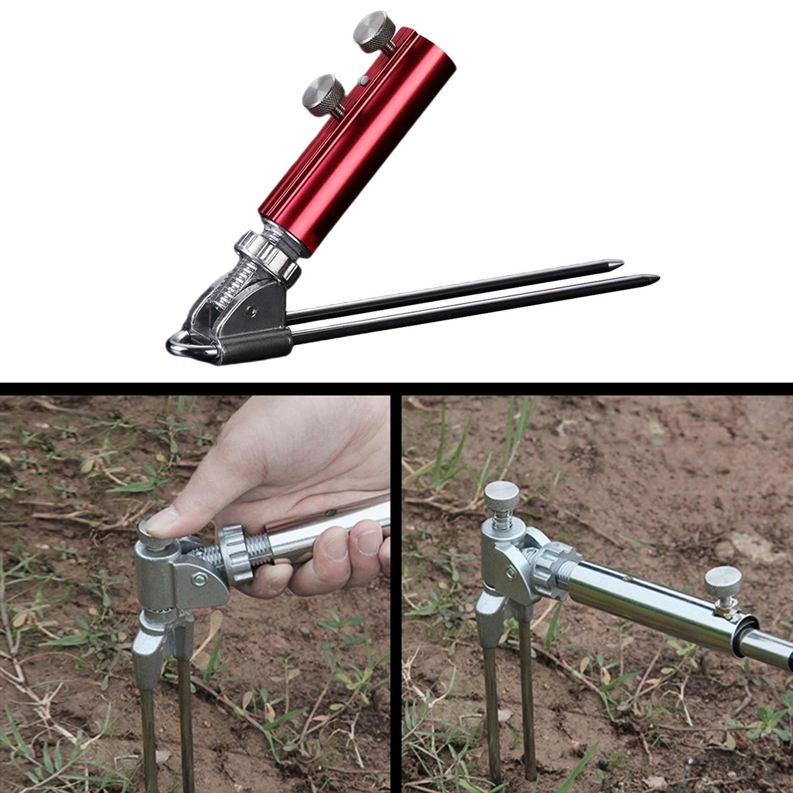 Sturdy Ground Fishing Rod Holder Stand Universal Fishing Pole Red