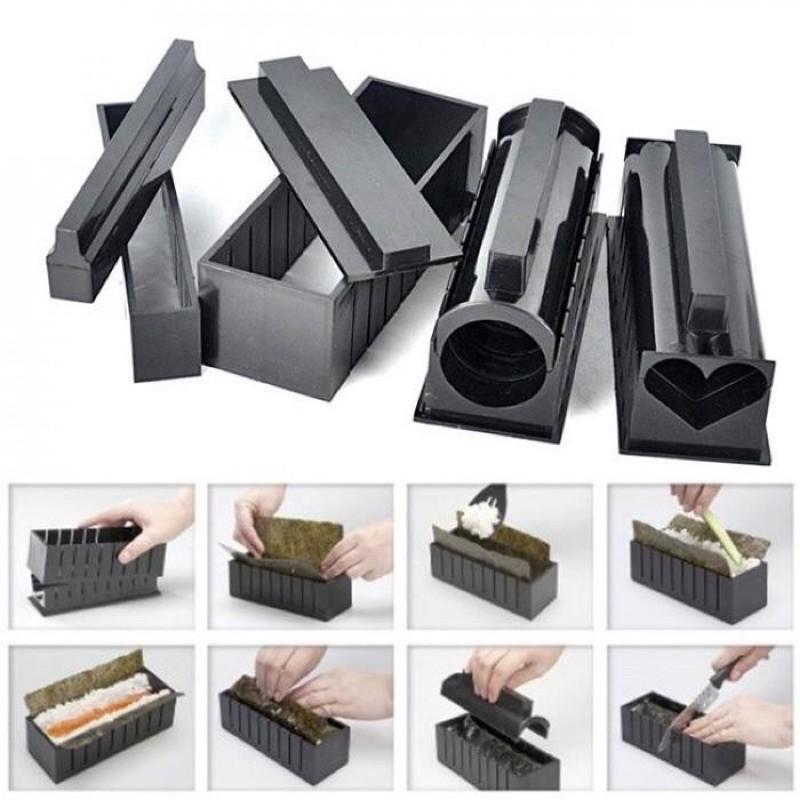 Khuôn làm sushi /Bộ Dụng Cụ Làm Sushi 10 Món Chế Biến Món Sushi tại nhà