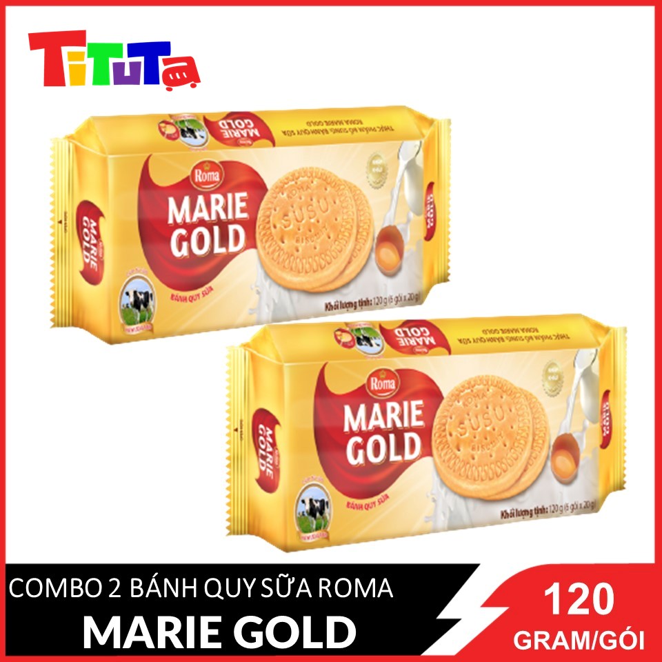 Combo 2 Bánh quy sữa Roma Marie Gold 120gX2