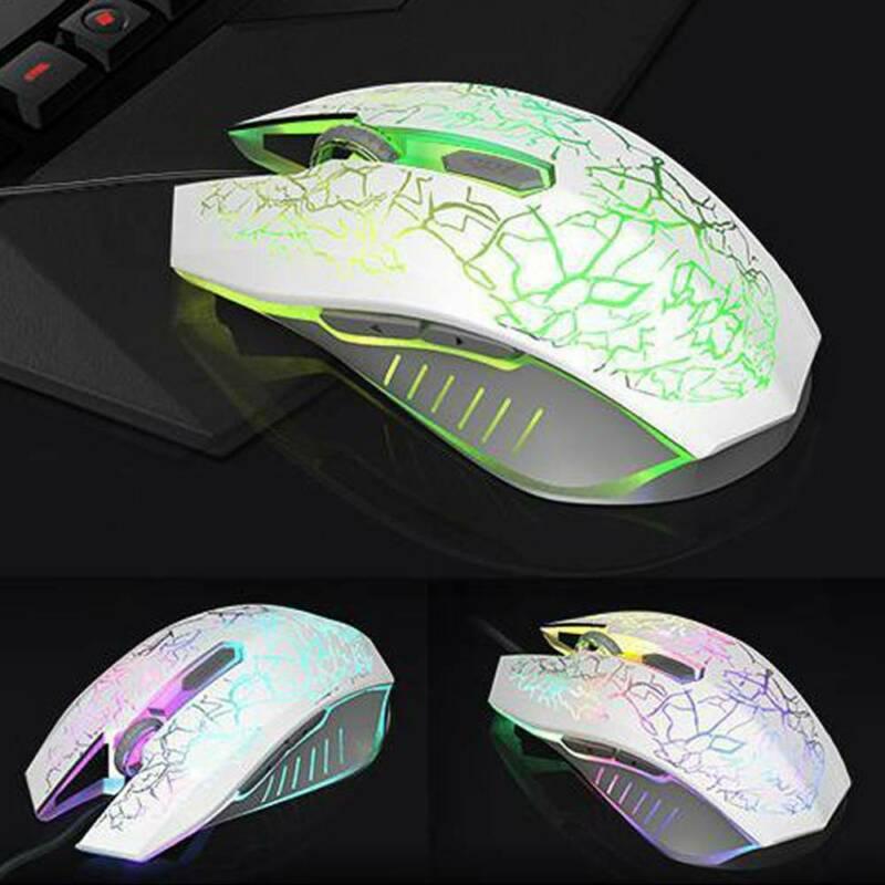 6 Nút 7 Màu Sắc Thở Nhẹ Chuột Chơi Game Có Dây Công Thái Học Máy Tính LED Chuột USB Kết Nối Máy Tính Đa Năng