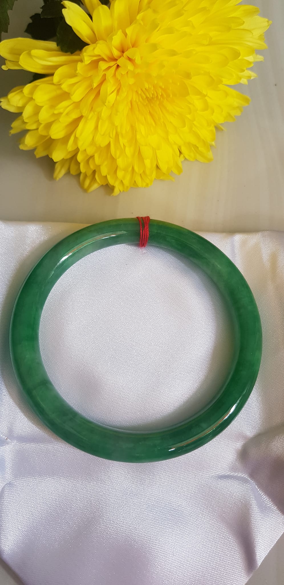 Vòng tay Nam size to đá Cẩm Thạch Đậu Lý QC 66mm x cọng 10mm Vòng màu xanh đậu lý bông đậm đẹp Nam tay to Cân Nặng 78kg - 90kg đeo ạ