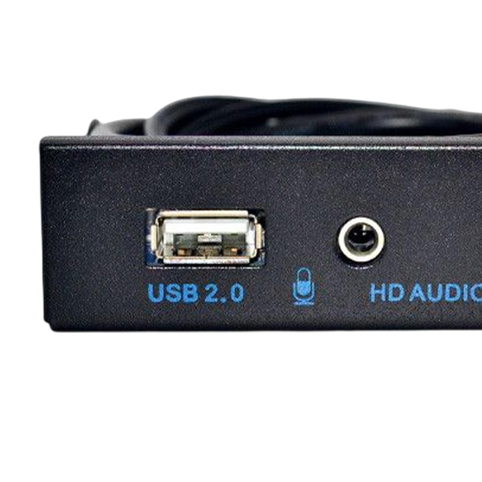 3.5inch 9Pin to USB 2.0 Panel 2 USB 2.0 Ports Mic Interface for PC