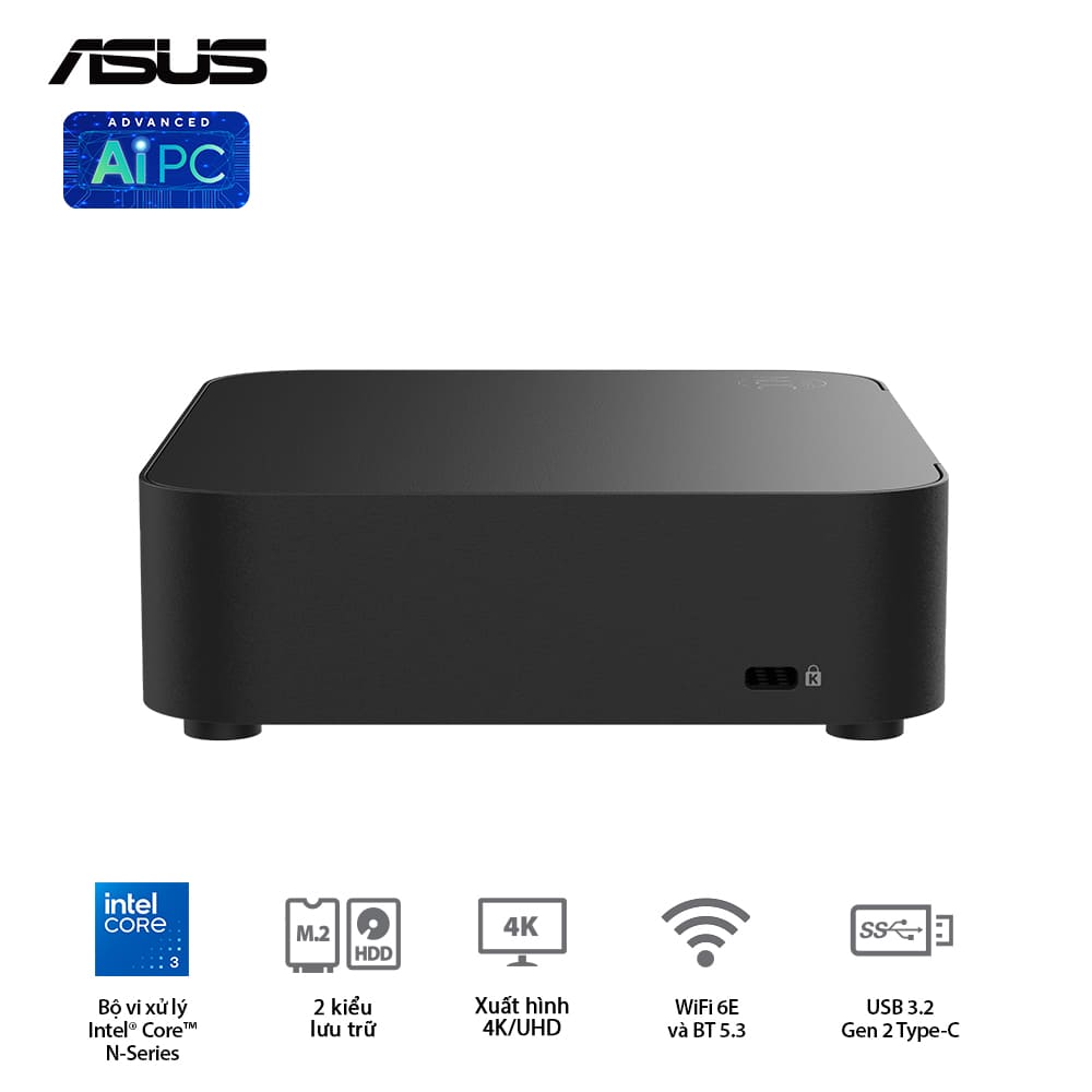 Máy tính siêu nhỏ Mini PC ASUS NUC 14 Essential RNUC14MNK1500000 (INTEL CORE N150/RAM DDR5/WIFI6) - Hàng chính hãng