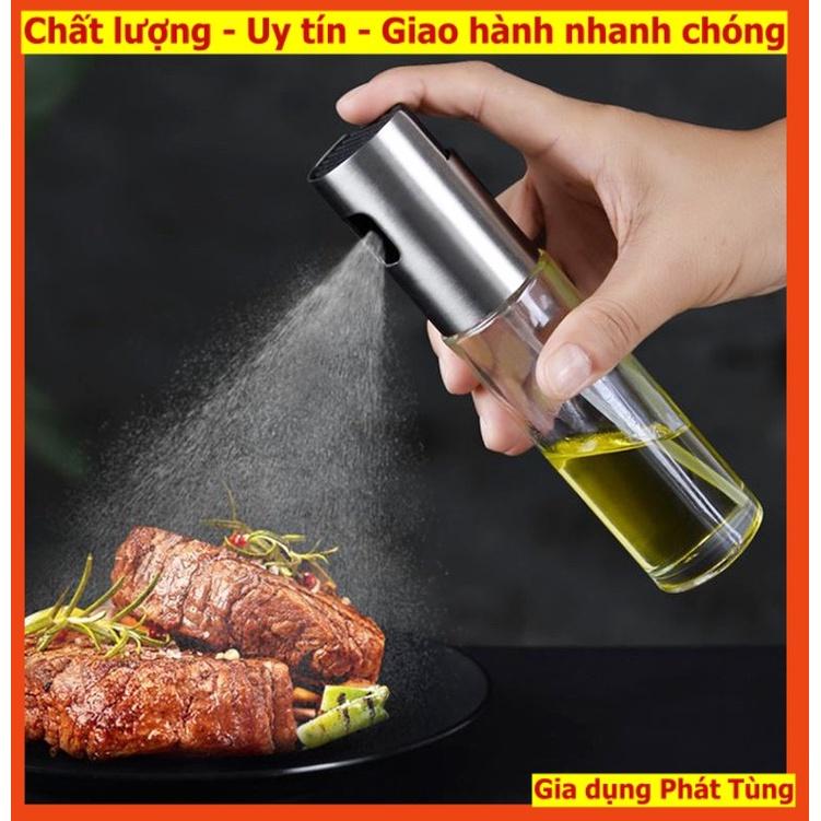 Bình xịt dầu ăn phun sương cho nồi chiên không dầu, chai thủy tinh cao cấp 100ml - BXD001