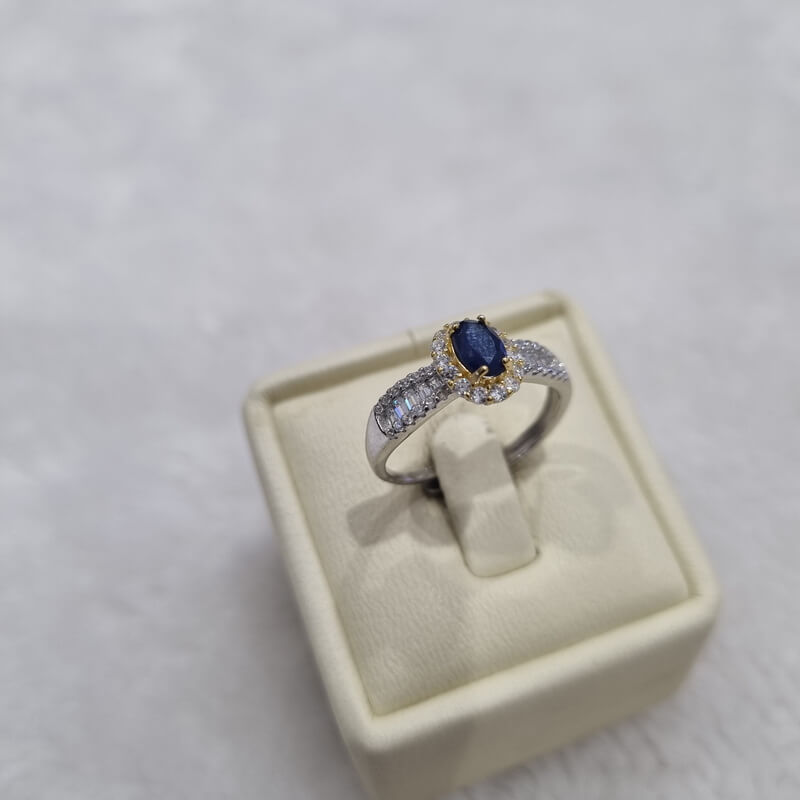 Nhẫn Đính Đá Sapphire thiên nhiên Free Size - MOON Jewelry