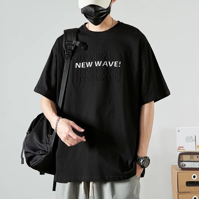 Áo thun tay lỡ form rộng - phông nam nữ cotton oversize - T shirt new wave a - 2N Unisex