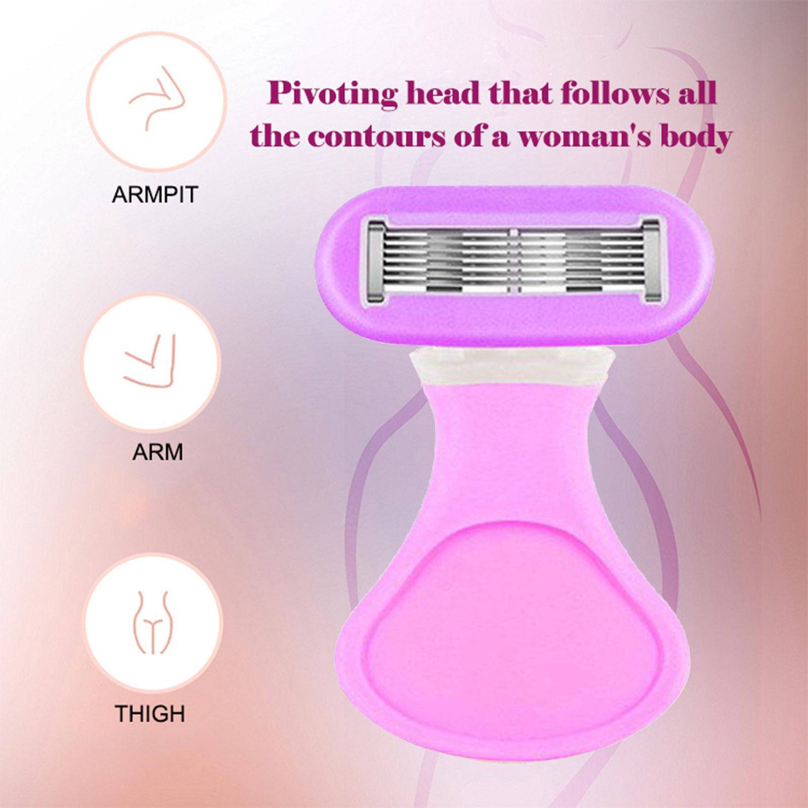 Mini Women's Razor, Non Slip Manual Shaving Razor Compact Trimmer for Thigh Arm Armpit