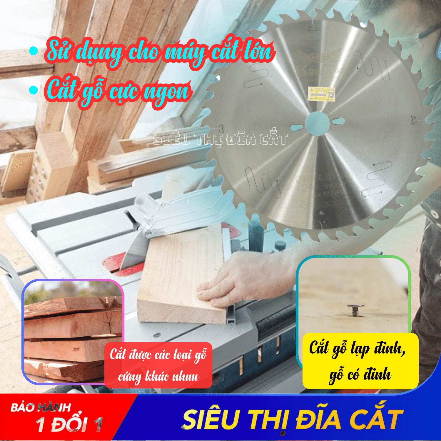 Lưỡi Cắt Gỗ Cao Cấp KingTom 305 - 40 Răng - Chuyên Gỗ Cứng, Gỗ Có Đinh - Siêu Bén