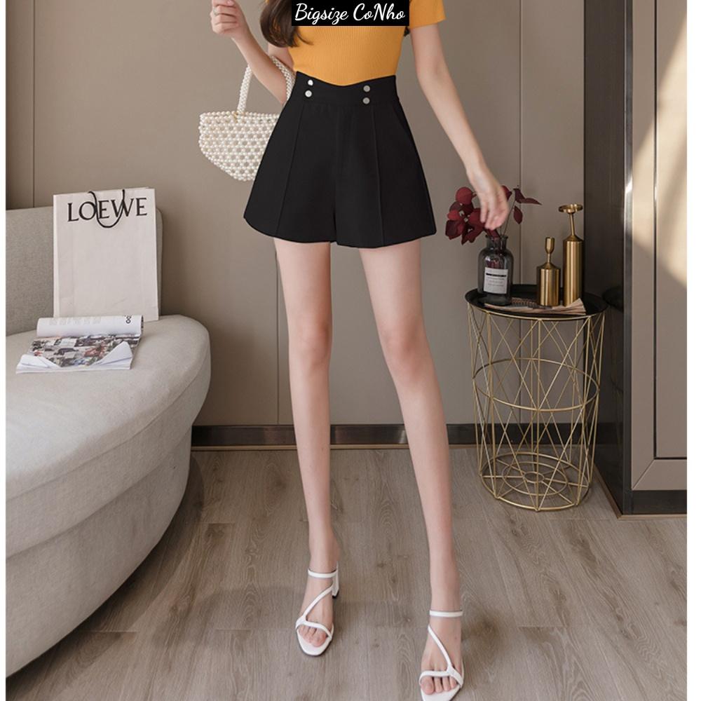 Quần đùi bigsize nữ lưng thun nút, Quần short nữ ngoại cỡ 60-95kg  BIGSIZE CÔ NHỎ Q4N - Đen