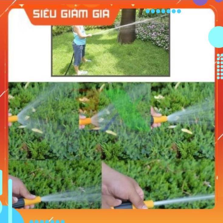 Bộ vòi xịt nước tưới cây, rửa xe VOI-N16.534, Bộ 4 món vòi thẳng + 10m Dây 12/16 mm