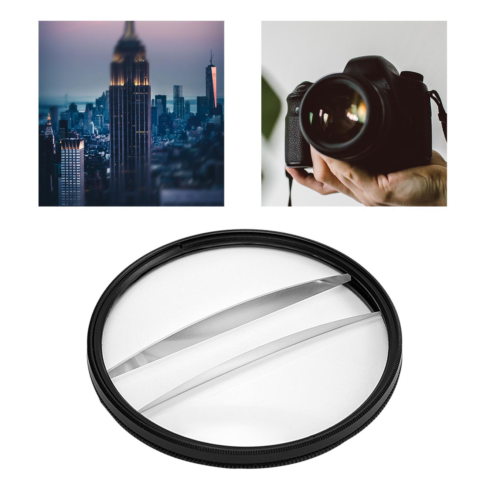 77mm Double Half Moon Camera Lens Filter Half  Foreground Blur
