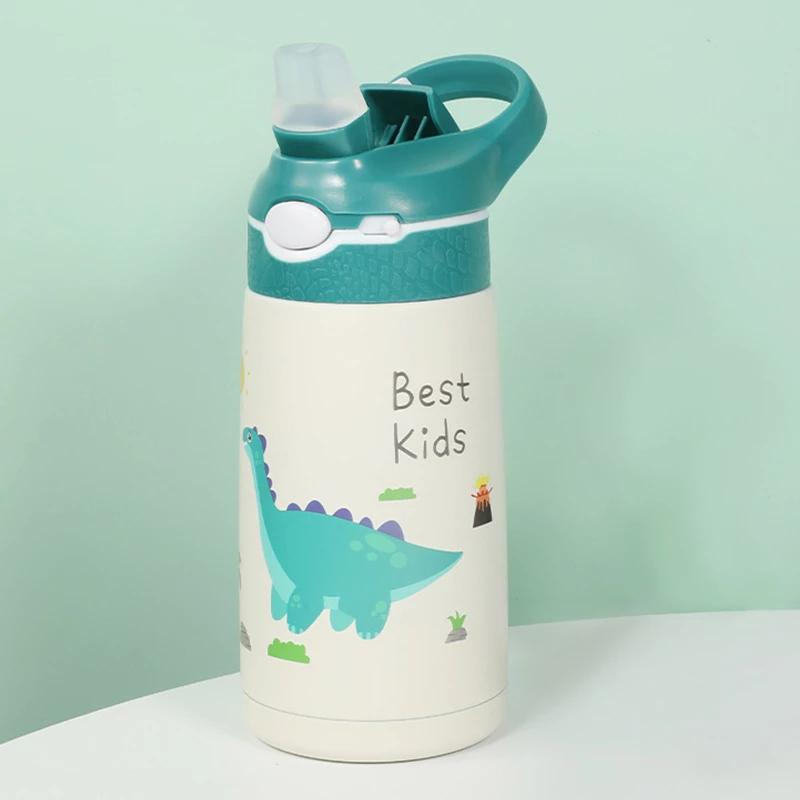 Đồng Hồ Nam Dây Thép Không Gỉ Giữ Nhiệt Mug Cup Dành Cho Trẻ Em Trẻ Con Di Động Dễ Thương Nảy Nắp Giữ Lạnh Ấm Hạc Nước Tặng