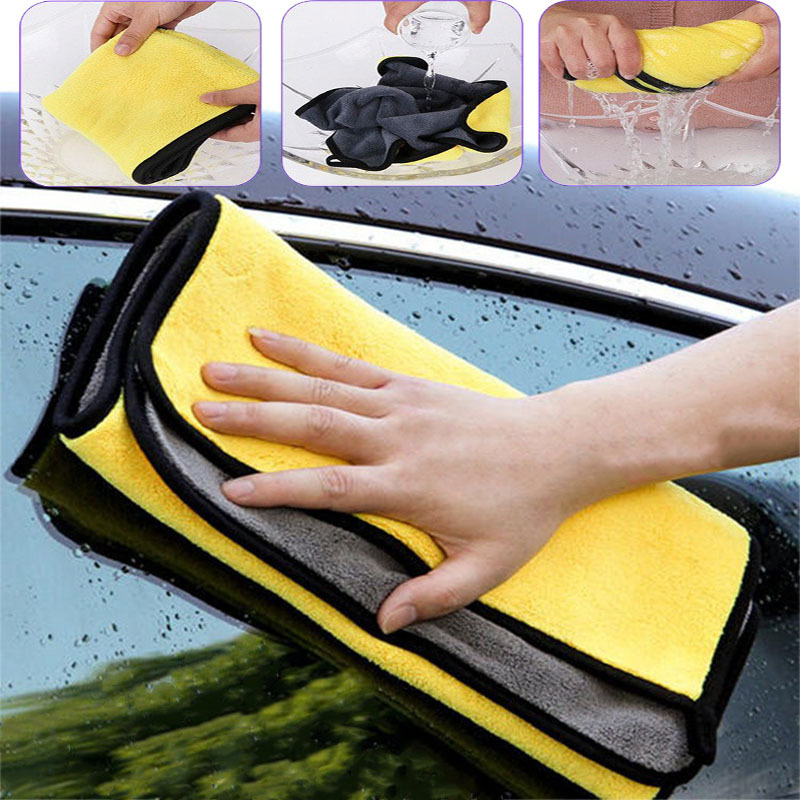 Khăn Lau Xe Chuyên Dụng Ôtô Lau Bếp Lau Kính Microfiber Siêu Thấm Không Bị Sơ Rối 2 Lớp Loại 30x30cm