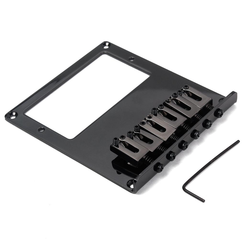Electric Guitar Bridge 6 Square Saddle for TL Guitar Humbucker Black Durable
