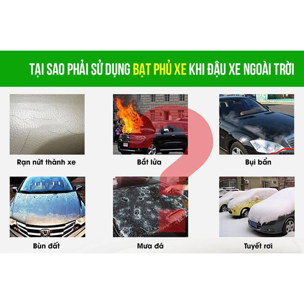 Bạt Phủ Ô Tô 4 Chỗ - 7 Chỗ - Bạt Phủ Trùm Xe Ô Tô + Quà Tặng Túi Thơm Hình Cây Thông Treo Xe