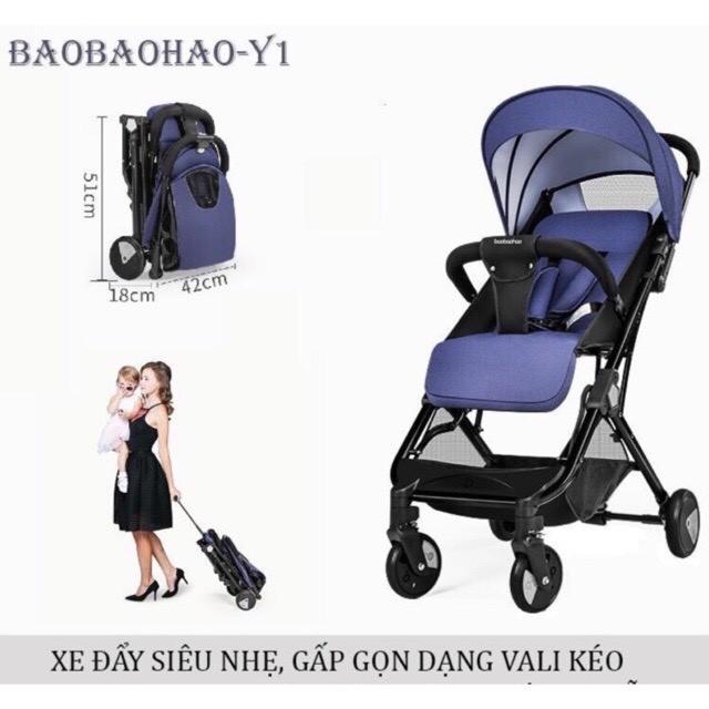 Xe đẩy du lịch gấp gọn như vali có tay kéo Baobaohao Y1 mẫu 2021