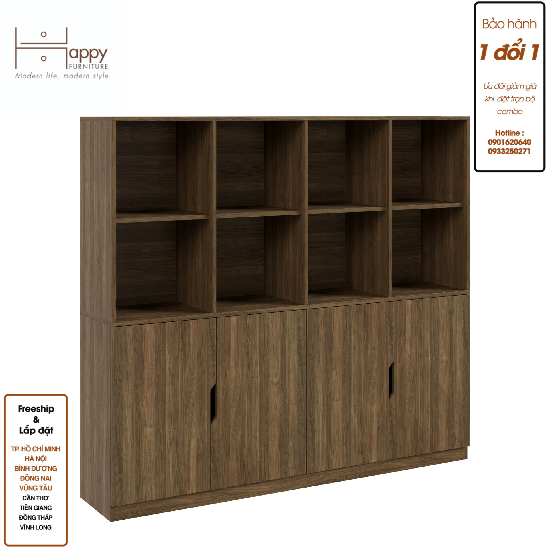 [Happy Home Furniture] DASH, Tủ đựng đồ nhiều ngăn,  168cm x 35cm x 152cm ( DxRxC), TCM_026