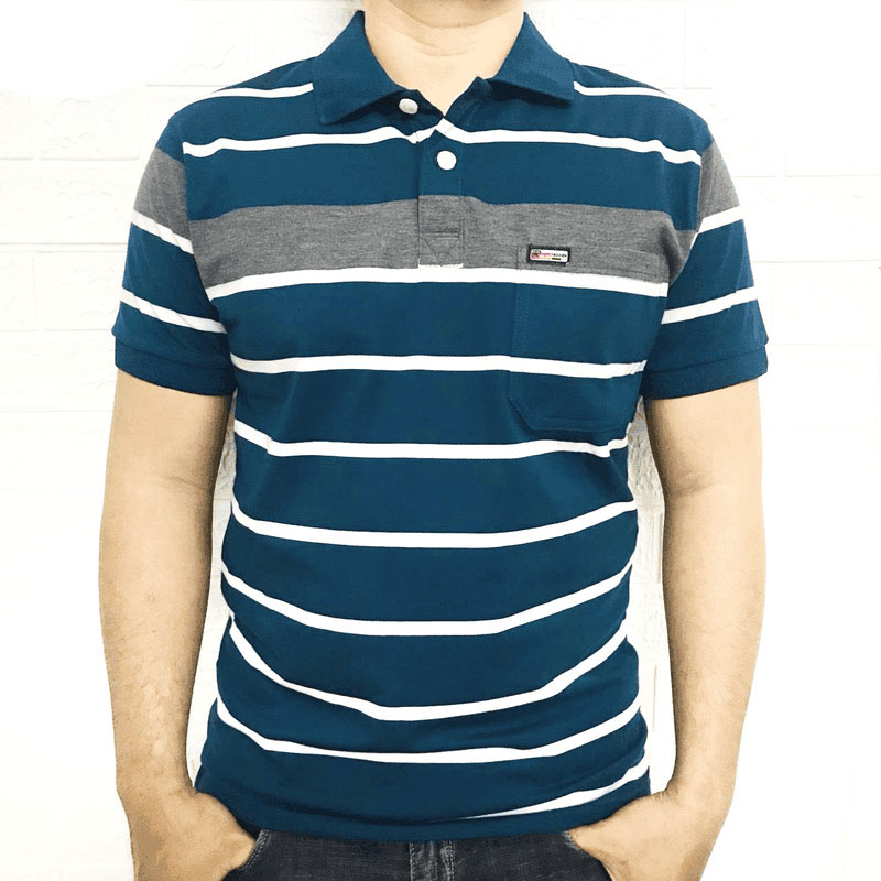Áo Thun sọc POLO Nam thời trang Có Túi Cao Cấp AS109