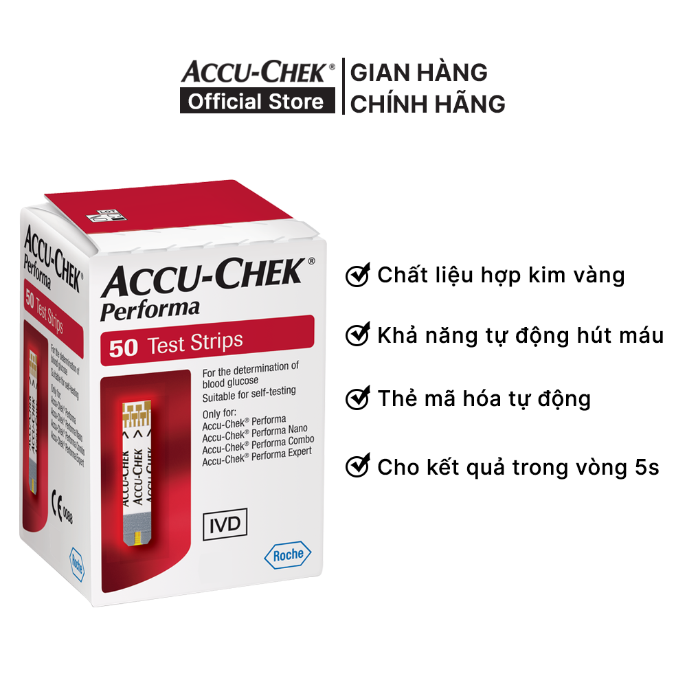 Hộp 50 Que Thử Đường Huyết ACCU-CHEK Performa