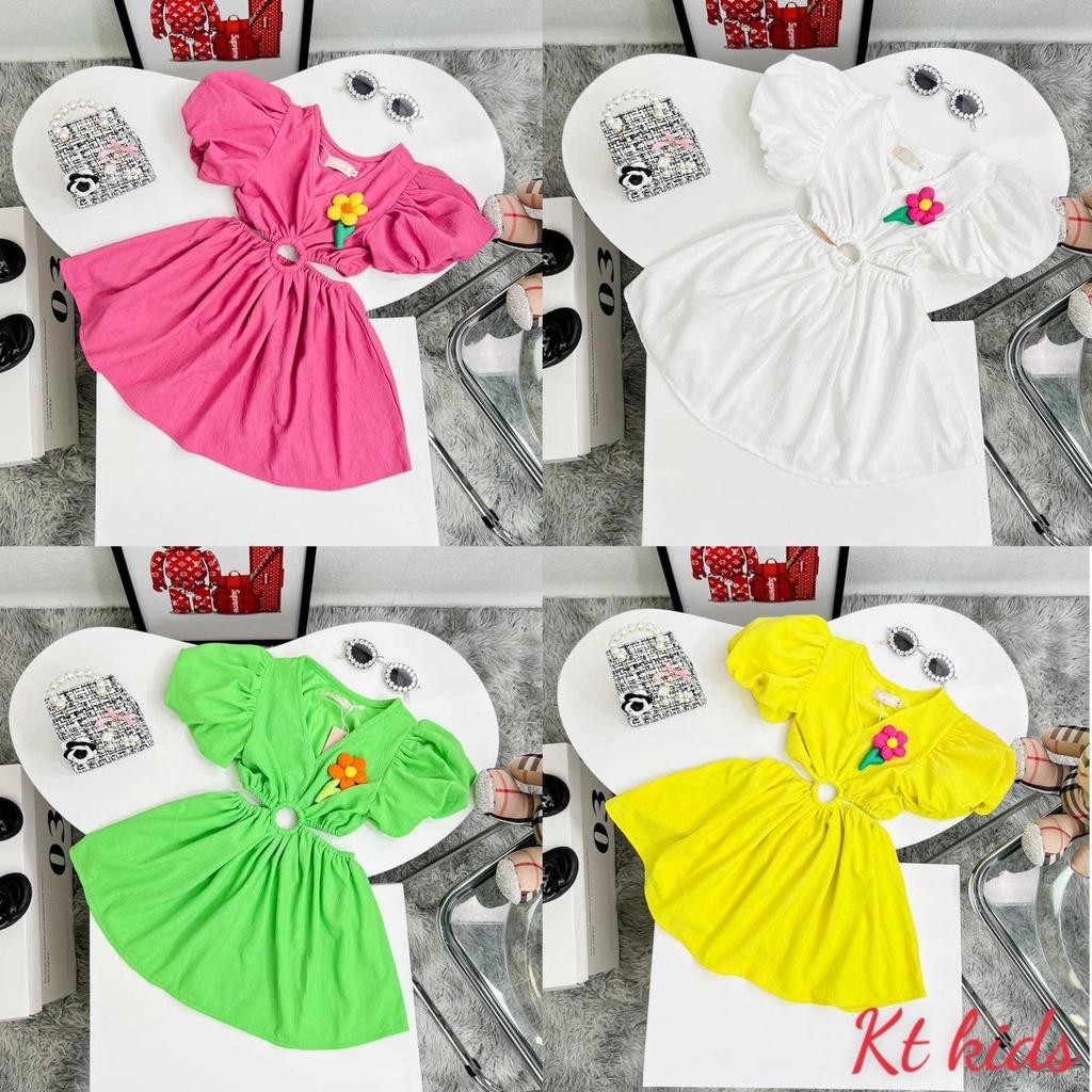 Đầm tay phồng cho bé gái phong cách Hàn Quốc từ 12-35kg hàng thiết kế
