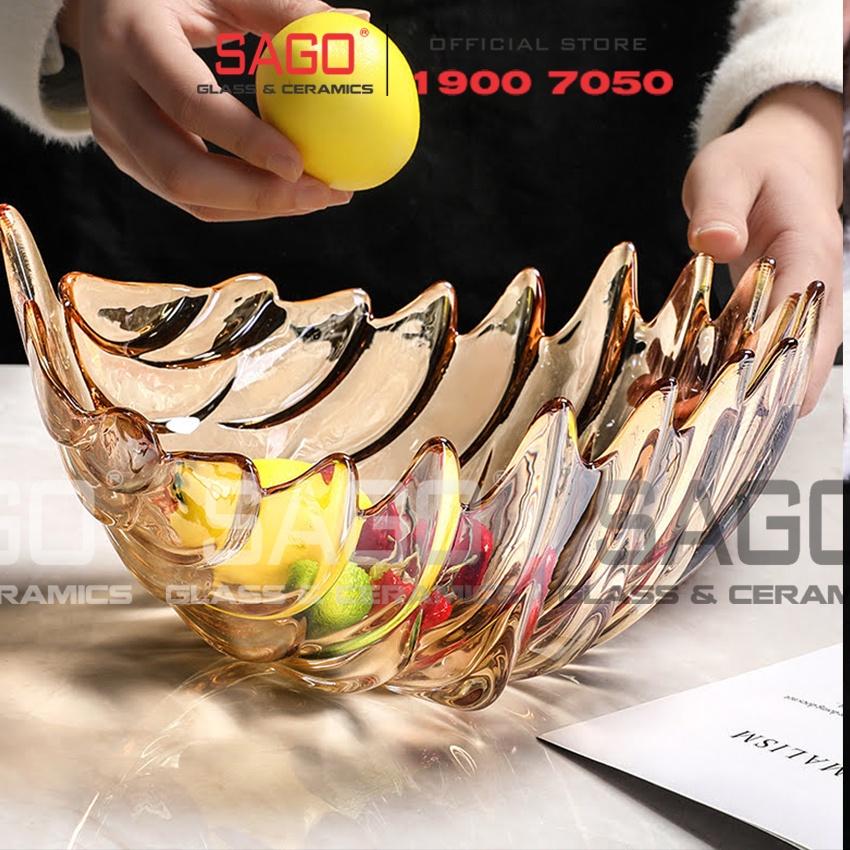 Tô Thủy Tinh Trái Cây Màu Hình Chiếc Lá Cao Cấp | Tùy Chọn Màu Sắc và Size