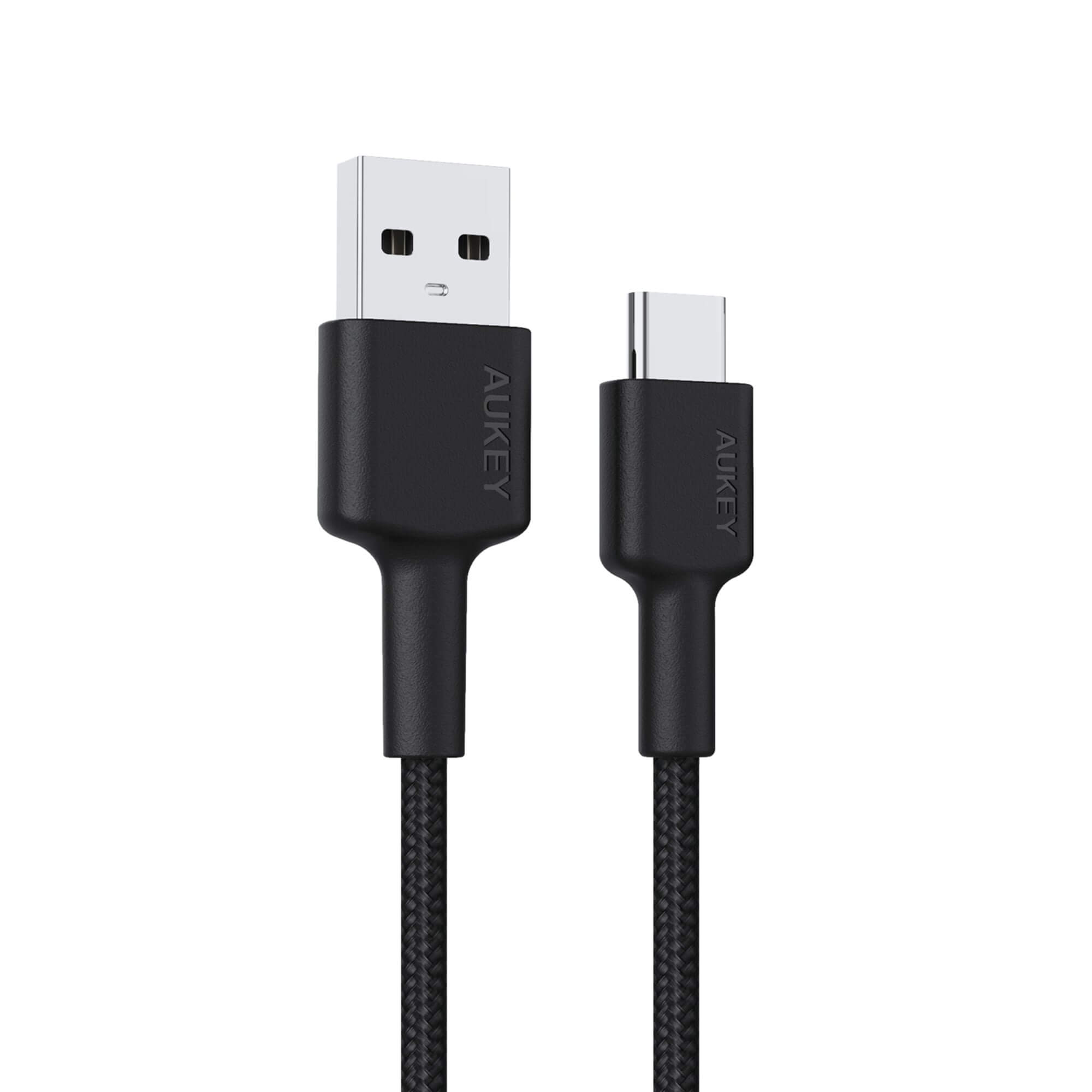 Cáp Aukey USB-A to USB-C 0.9m CB-CD30 - Dây Cáp Bọc Dù Cao Cấp - Hàng Chính Hãng