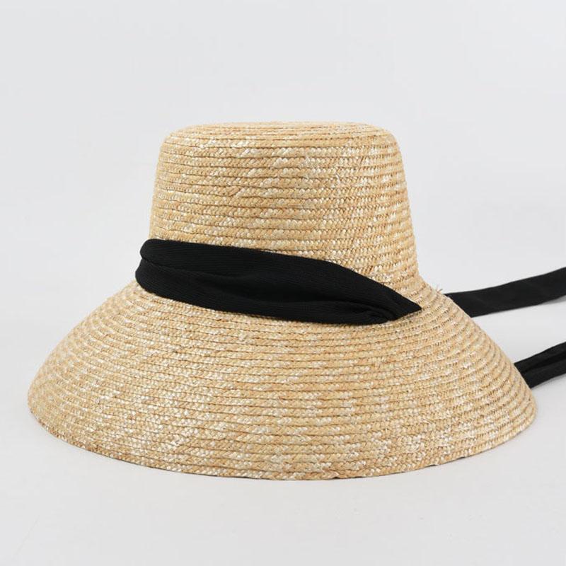 Phụ Nữ Mới Rộng Vành Miếng Vải Với Rabbion UV Bảo Vệ Ống Hút Boater Nón Size Lớn Đi Biển Vành Mùa Hè Cá Nón bán Buôn