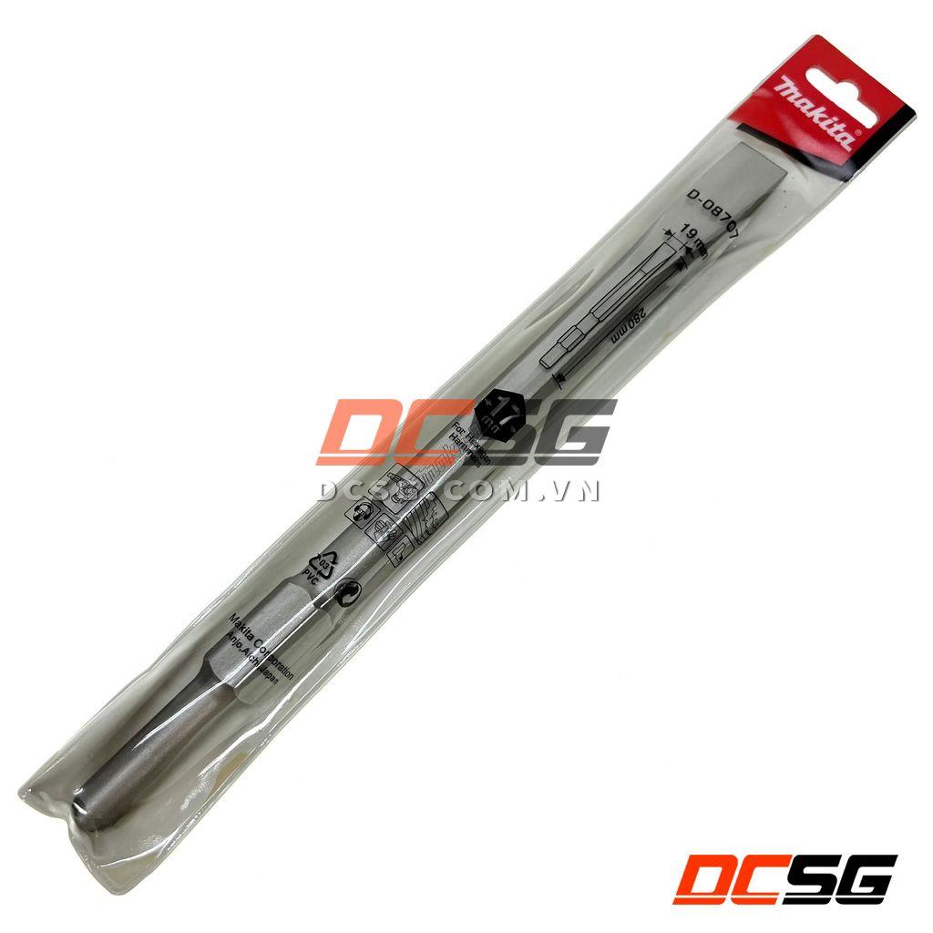 Mũi đục dẹp 19X280MM chuôi lục giác 17mm Makita D-08707 | DCSG