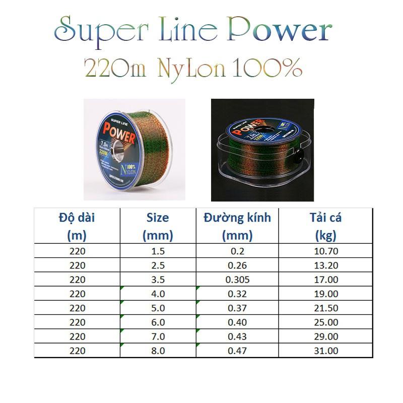 Cước câu cá 3D tàng hình 220m 3D dây câu cá 100% Nylon Super power