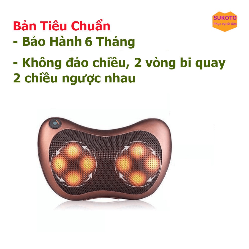 Gối Massage SUKOTO 8 Bi Đảo Chiều- Xoa Dịu Mỏi Cổ Vai Gáy