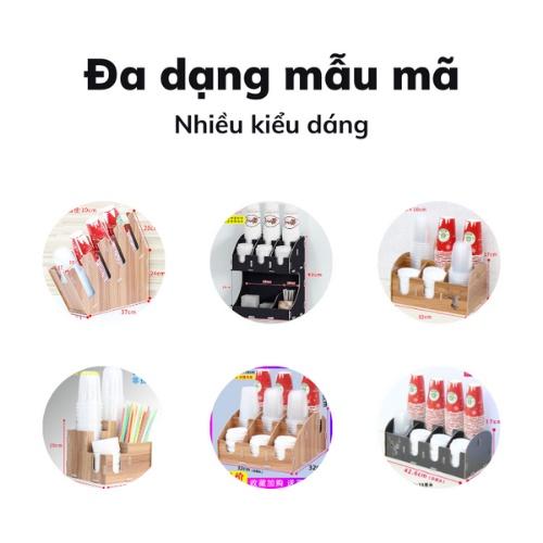 Khay kệ đựng cốc 6 lỗ bằng gỗ đa năng tiện lợi kệ đựng úp cốc ly nhựa an toàn thông minh cho quán cafe bảo hành 1 đổi 1