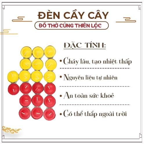 Đèn Cầy Tea Light Đế Thiếc Cháy Lâu Đồ Thờ Cúng Thiên Lộc - Hộp 100 Viên Thiếc